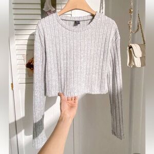 SHEIN Gray Ribbed Sweater